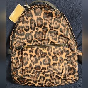 NWT Michael Kors Leopard-Print Nylon Backpack